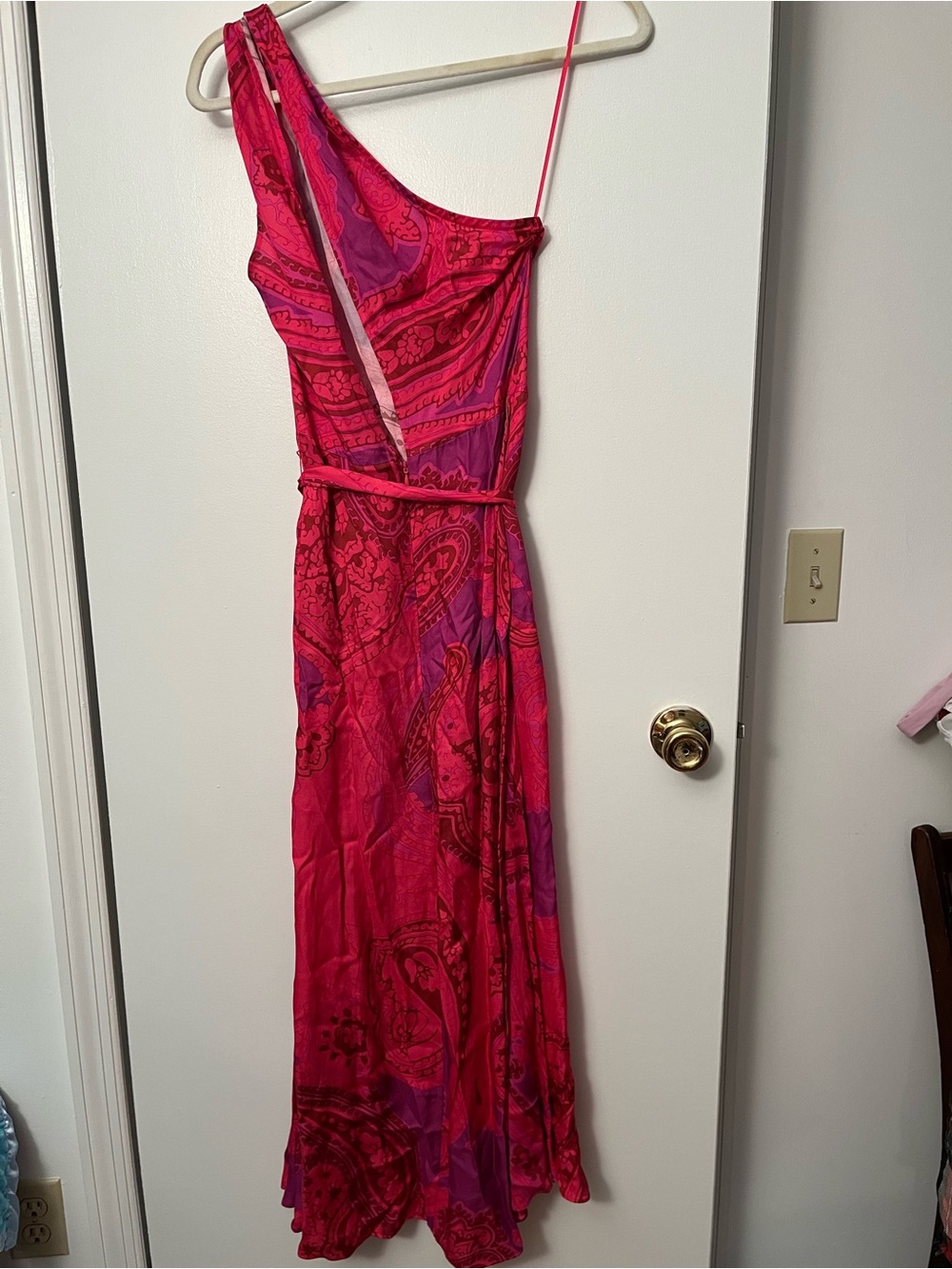 REISS Mila One Shoulder Midi Dress Size 0 Italian Fabric Whimsical - Picture 6 of 12